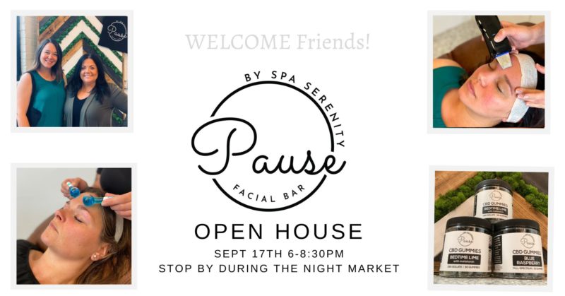 Pause Facial Bar open house baraboo