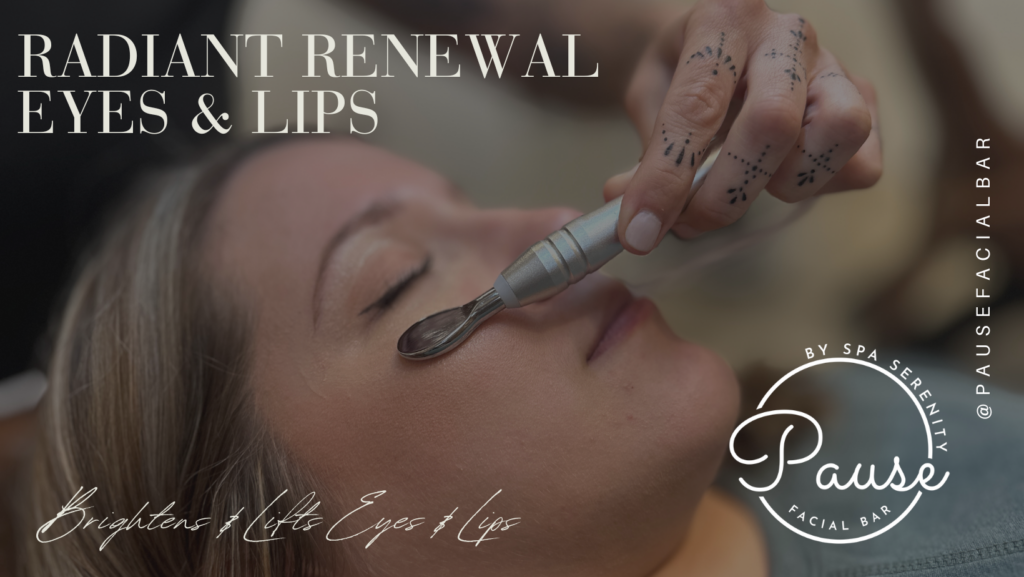 Eye and Lip Treatment Pause Facial Bar Wisconsin Dells.